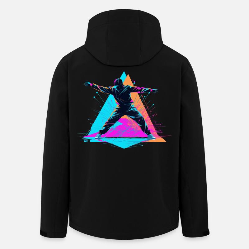 Retro Farben Breakdance - Recycelte Männer Softshell-Jacke von Stanley/Stella - Schwarz