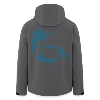 Requins polynésiens - Veste softshell homme en polyester recyclé Stanley/Stella - noir - Dos - AI Model Male 185 light (185cm)
