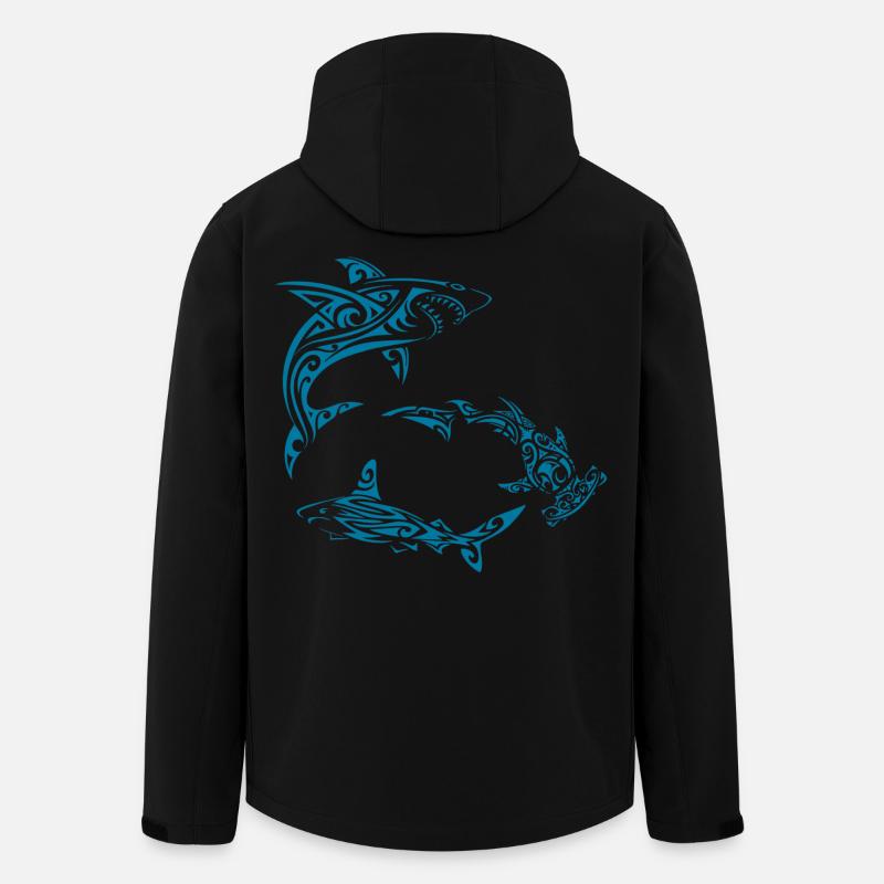 Requins polynésiens - Veste softshell homme en polyester recyclé Stanley/Stella - noir