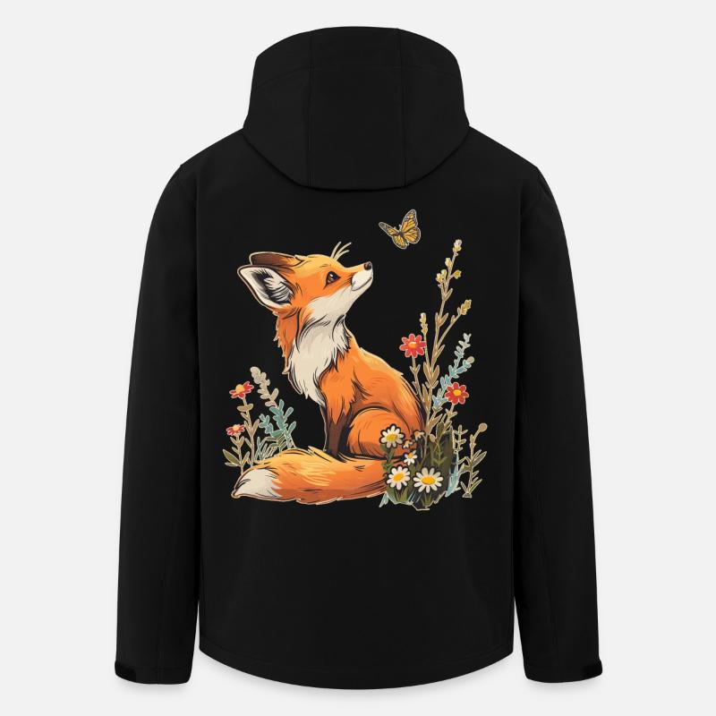 Renard et papillon - Veste softshell homme en polyester recyclé Stanley/Stella - noir