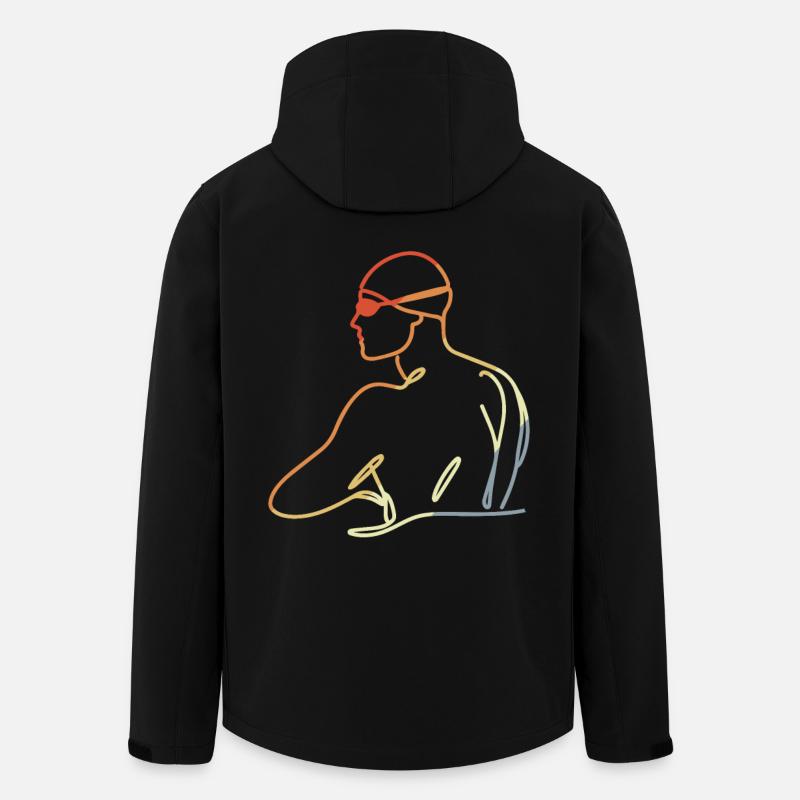 Professional Swimmer Drawing - Men’s Recycled Softshell Jacket by Stanley/Stella - black