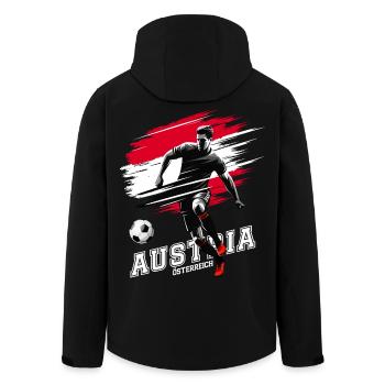 Fußball Österreich Austria Flagge Fahne Spieler - Recycelte Männer Softshell-Jacke von Stanley/Stella - Schwarz - Hinten - AI Model Male 185 light (185cm)