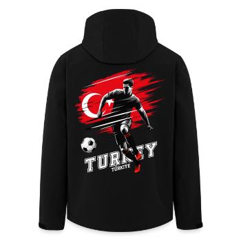 Fußball Türkei Türkiye Flagge Fahne Spieler - Recycelte Männer Softshell-Jacke von Stanley/Stella - Schwarz - Hinten - AI Model Male 185 light (185cm)