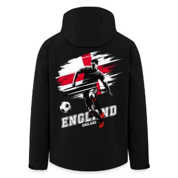 Fußball England Flagge Fahne Spieler Grunge - Recycelte Männer Softshell-Jacke von Stanley/Stella - Schwarz - Hinten - AI Model Male 185 light (185cm)