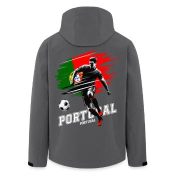 Football Portugal Flag Joueur Drapeau Grunge - Veste softshell homme en polyester recyclé Stanley/Stella - noir - Dos - AI Model Male 185 light (185cm)