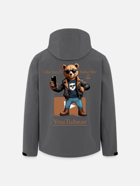 Funny YouTubear - Men’s Recycled Softshell Jacket by Stanley/Stella - black