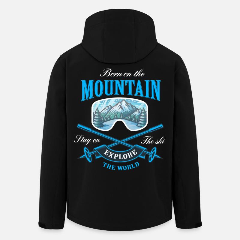 Geboren auf dem Berg - Recycelte Männer Softshell-Jacke von Stanley/Stella - Schwarz