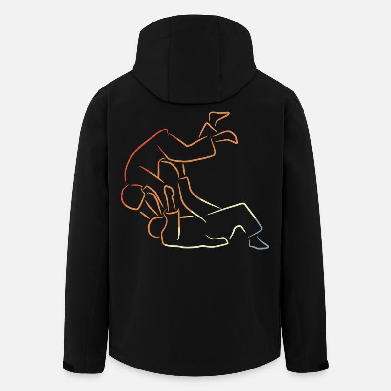 Judo Fighter Drawing - Men’s Recycled Softshell Jacket by Stanley/Stella - black