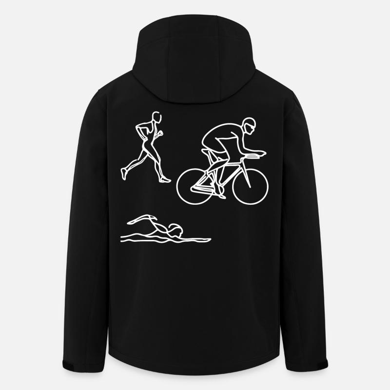 Triathlon Zeichnung - Recycelte Männer Softshell-Jacke von Stanley/Stella - Schwarz