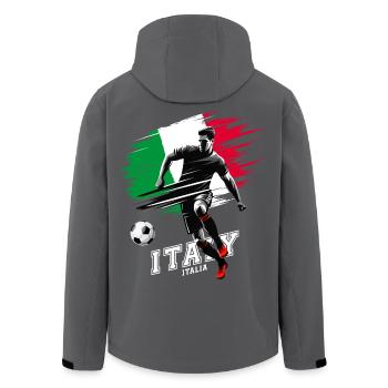 Italienischer Fußballspieler mit Flagge - Recycelte Männer Softshell-Jacke von Stanley/Stella - Schwarz - Hinten - AI Model Male 185 light (185cm)
