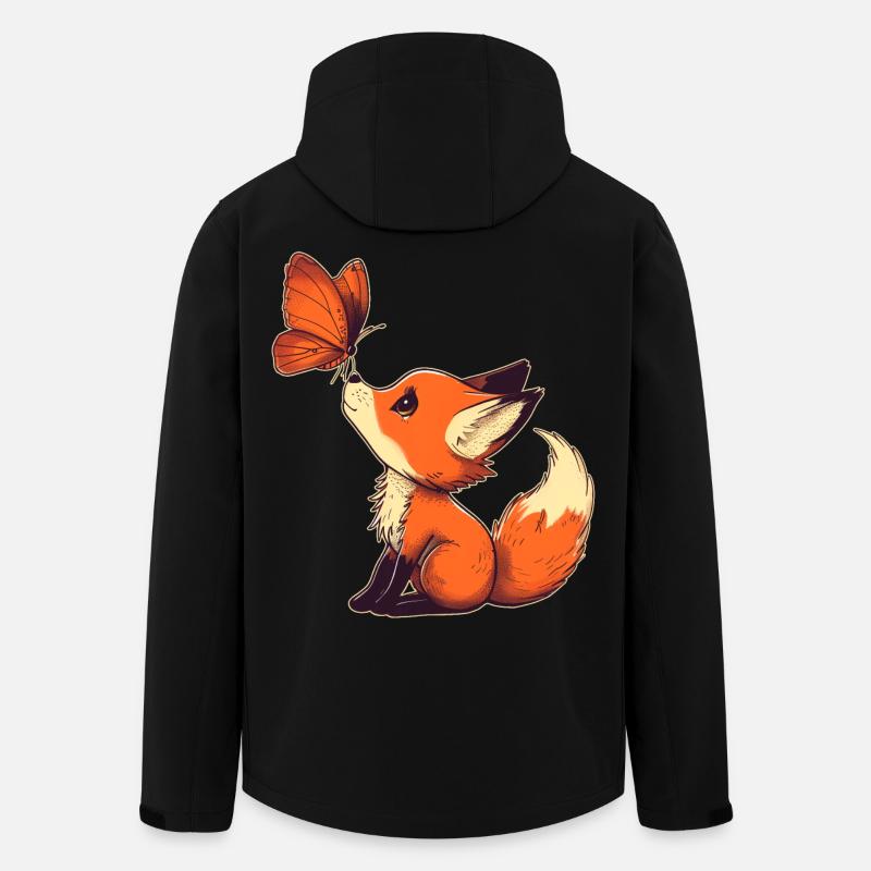 Fox with butterfly - Men’s Recycled Softshell Jacket by Stanley/Stella - black