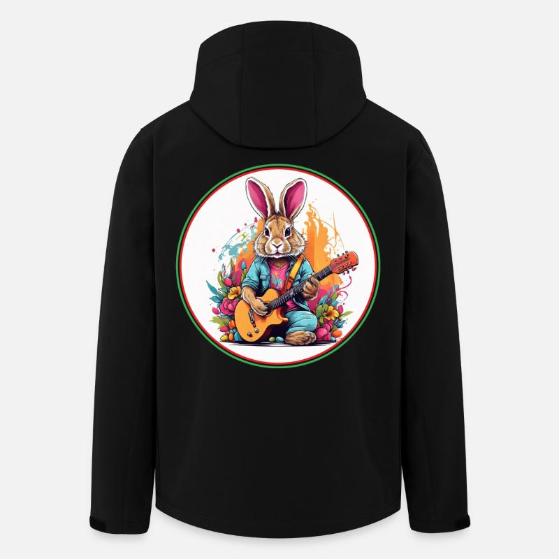 Osterhase mit Gitarre - Recycelte Männer Softshell-Jacke von Stanley/Stella - Schwarz