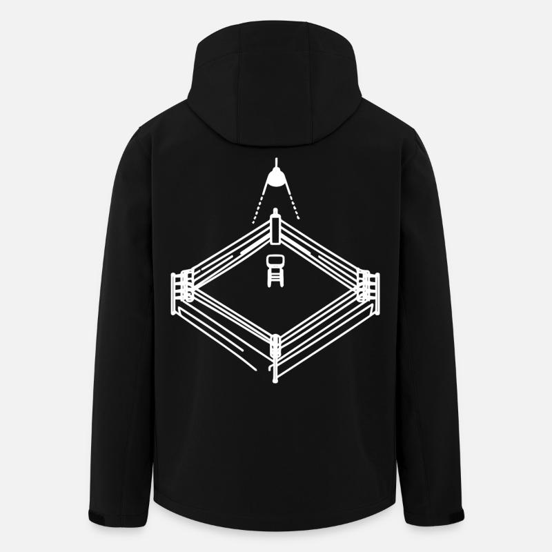 Dessin de ring de boxe - Veste softshell homme en polyester recyclé Stanley/Stella - noir