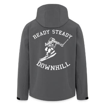 Ready Steady Downhill - Men’s Recycled Softshell Jacket by Stanley/Stella - black - Back - AI Model Male 185 light (185cm)