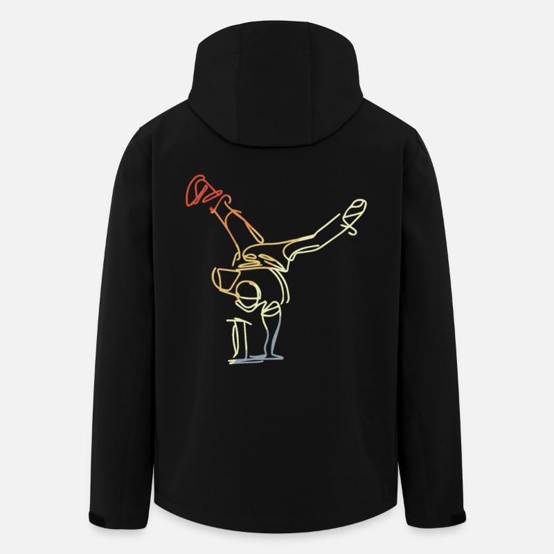 Croquis de Breakdancer Vintage - Veste softshell homme en polyester recyclé Stanley/Stella - noir