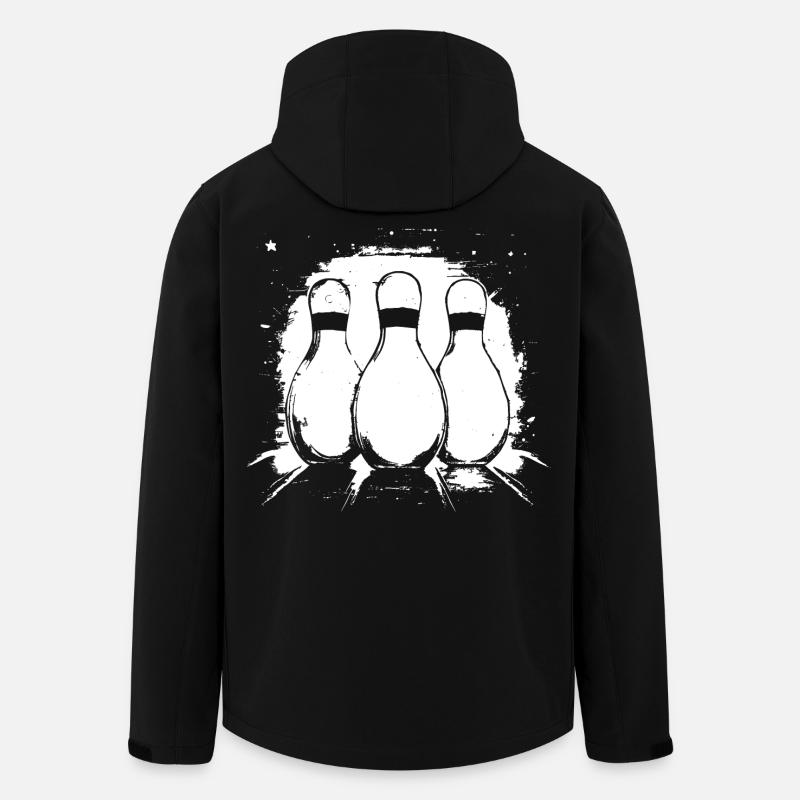 Bowling Zeichnung - Recycelte Männer Softshell-Jacke von Stanley/Stella - Schwarz