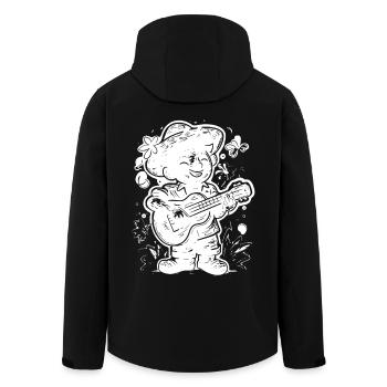 Graphismes du joueur de ukulélé - Veste softshell homme en polyester recyclé Stanley/Stella - noir - Dos - AI Model Male 185 light (185cm)
