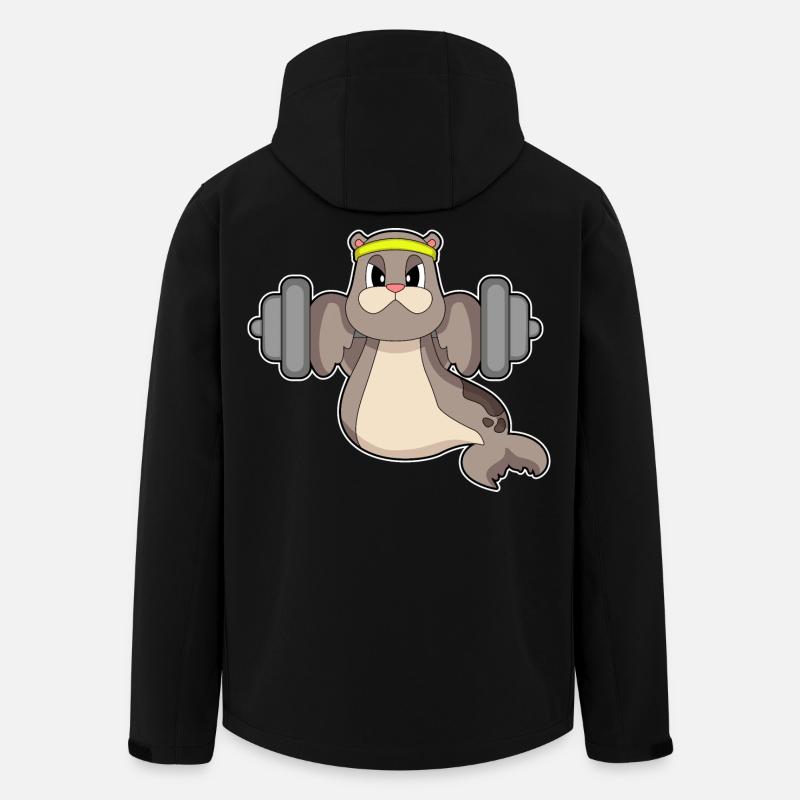 Seal Bodybuilder Haltère Musculation - Veste softshell homme en polyester recyclé Stanley/Stella - noir