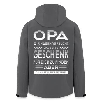 Bester Opa Geschenk Lustiger Spruch Enkelkind - Recycelte Männer Softshell-Jacke von Stanley/Stella - Schwarz - Hinten - AI Model Male 185 light (185cm)