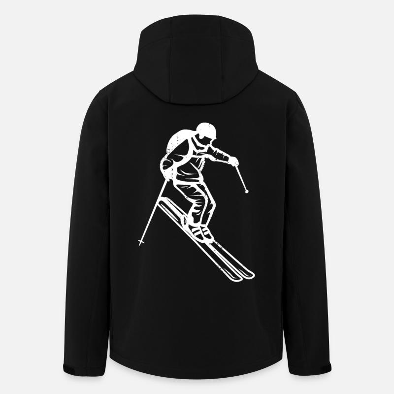 Skifahrer Zeichnung - Recycelte Männer Softshell-Jacke von Stanley/Stella - Schwarz