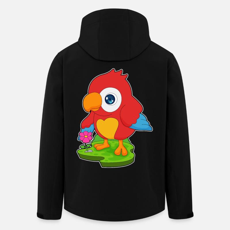 Fleur de perroquet - Veste softshell homme en polyester recyclé Stanley/Stella - noir