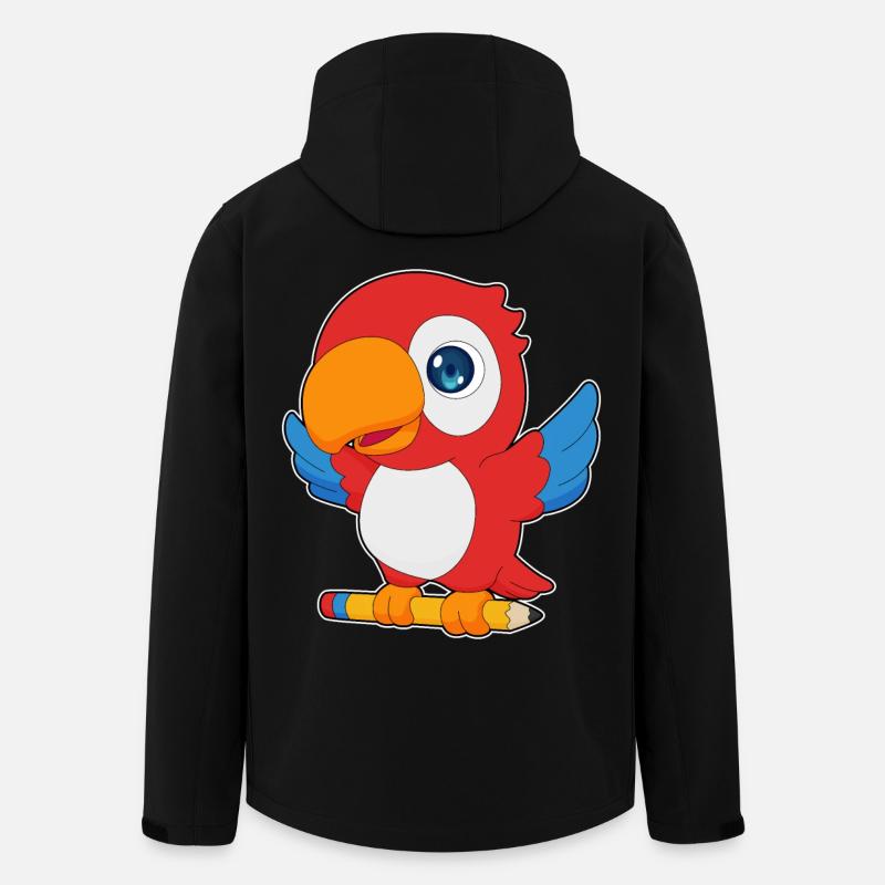 Papagei Schüler Bleistift Schule - Recycelte Männer Softshell-Jacke von Stanley/Stella - Schwarz