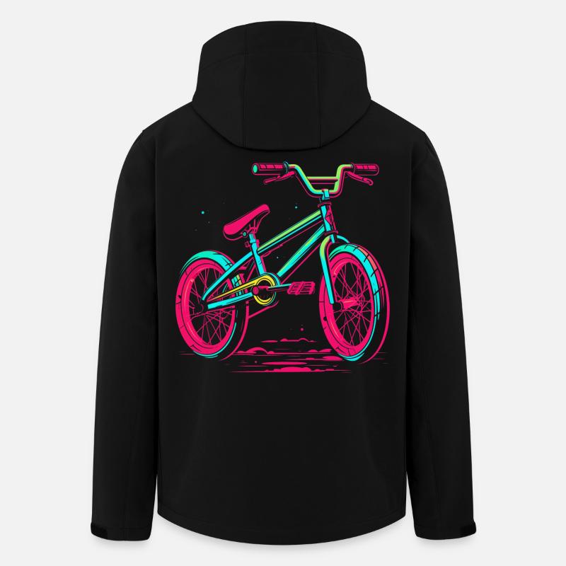 BMX Fahrrad Vaporwave - Recycelte Männer Softshell-Jacke von Stanley/Stella - Schwarz