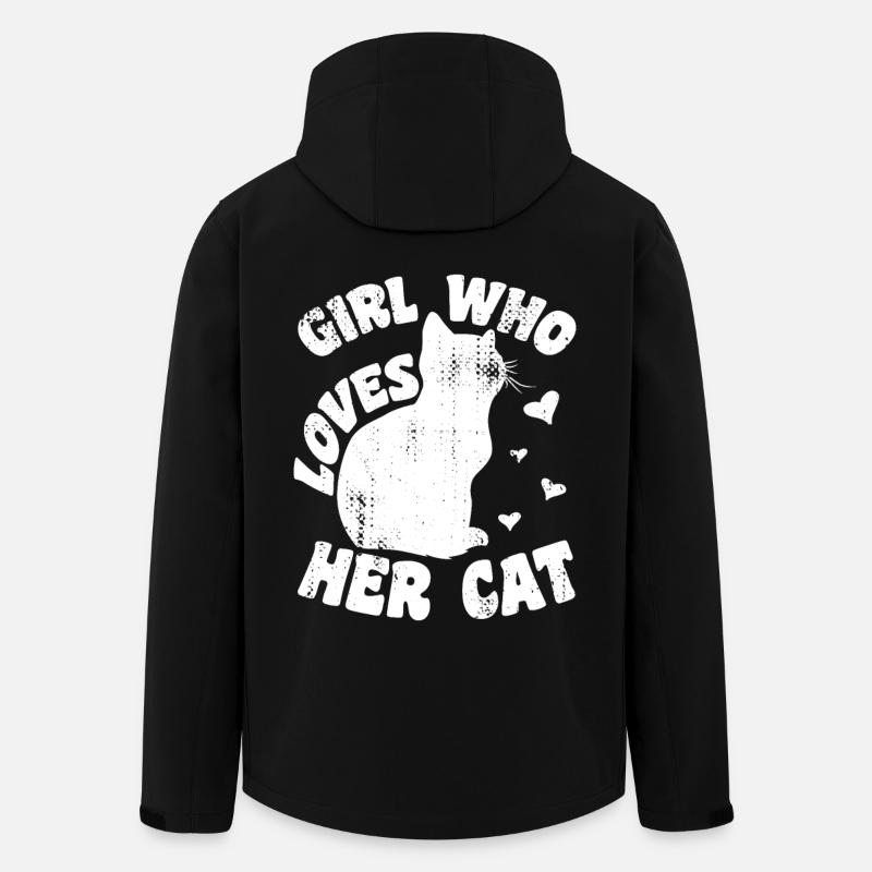 Fille qui aime son chat - Veste softshell homme en polyester recyclé Stanley/Stella - noir