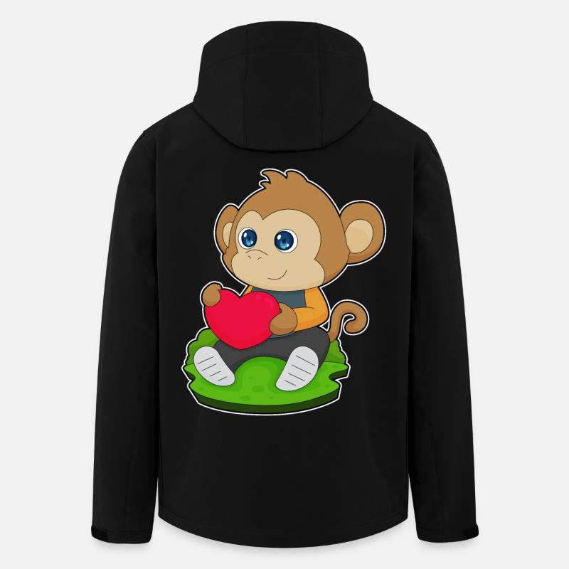 Affe Herz - Recycelte Männer Softshell-Jacke von Stanley/Stella - Schwarz