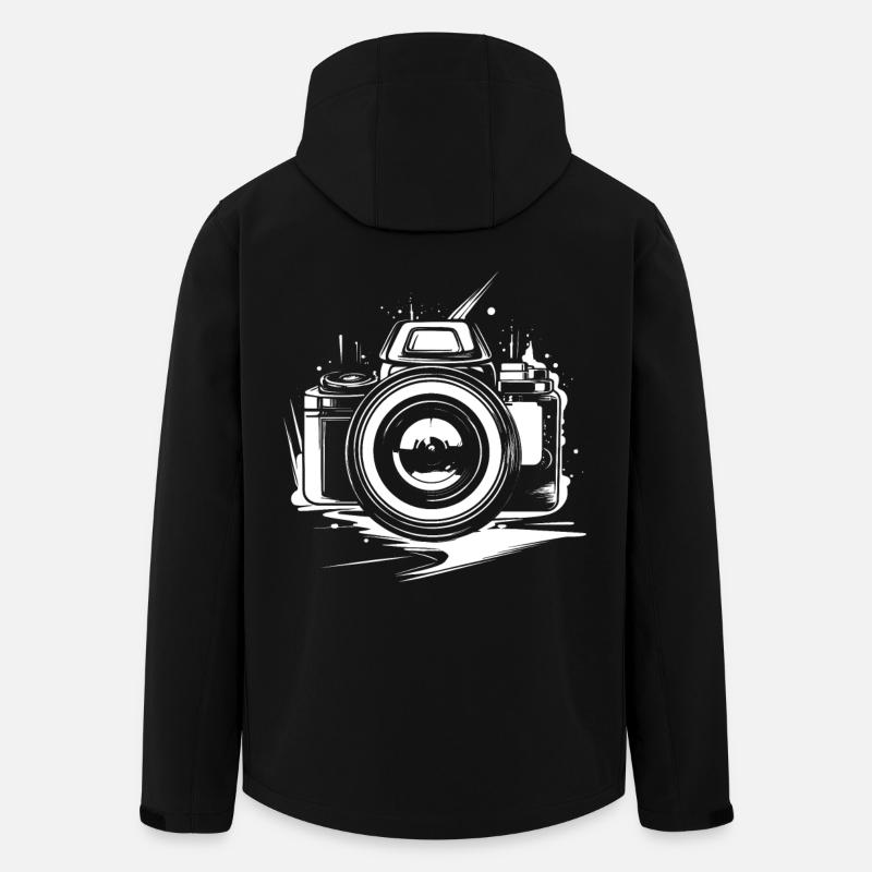 Camera Drawing - Men’s Recycled Softshell Jacket by Stanley/Stella - black