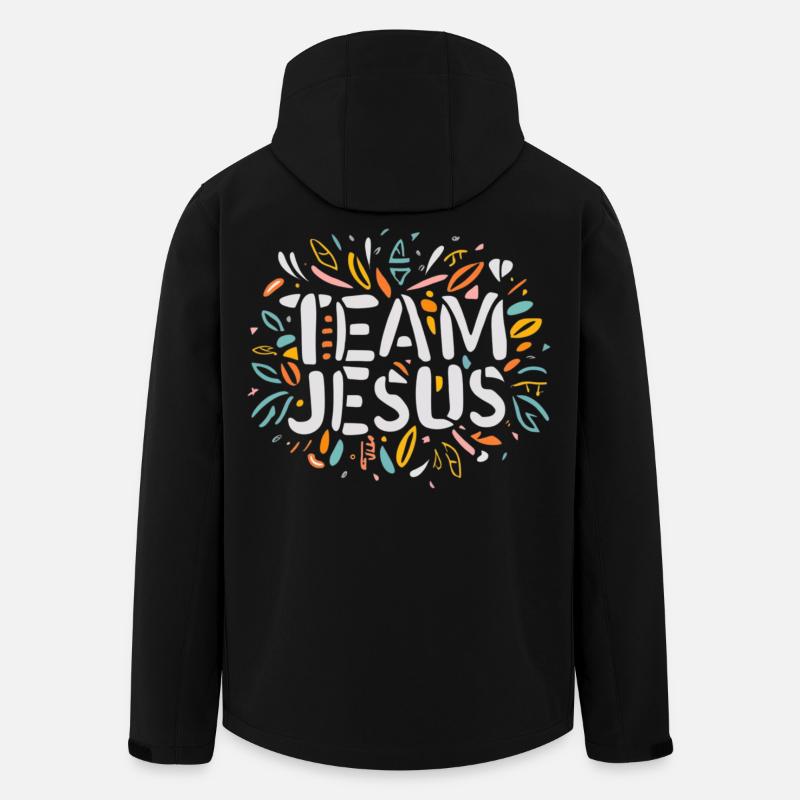 Ich bin Jesus – bunte Botschaft - Recycelte Männer Softshell-Jacke von Stanley/Stella - Schwarz