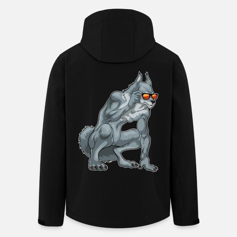 Werwolf Halloween Sonnenbrille - Recycelte Männer Softshell-Jacke von Stanley/Stella - Schwarz