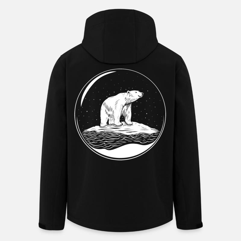 Eisbär auf Eisscholle Save the polarbear - Recycelte Männer Softshell-Jacke von Stanley/Stella - Schwarz