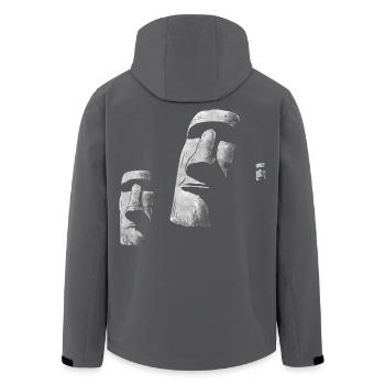 Moai Köpfe Osterinsel Polynesien - Recycelte Männer Softshell-Jacke von Stanley/Stella - Schwarz - Hinten - AI Model Male 185 light (185cm)