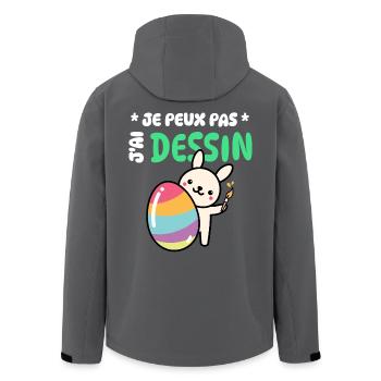 I can't I have drawing humor well-being - Men’s Recycled Softshell Jacket by Stanley/Stella - black - Back - AI Model Male 185 light (185cm)