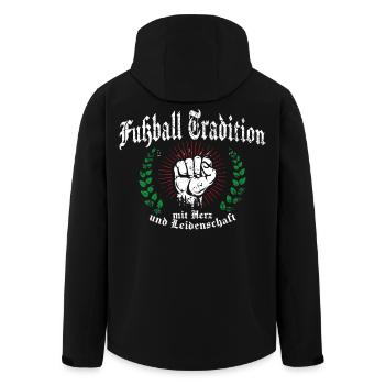 Fußball Tradition Ultras - Recycelte Männer Softshell-Jacke von Stanley/Stella - Schwarz - Hinten - AI Model Male 185 light (185cm)