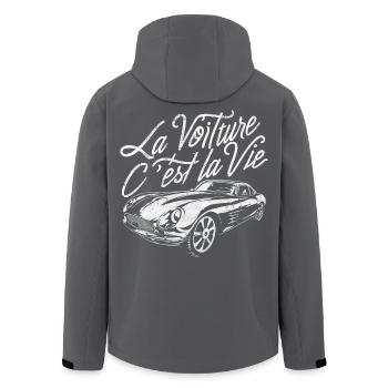 La voiture c'est la vie humour anniversaire - Veste softshell homme en polyester recyclé Stanley/Stella - charbon - Dos - AI Model Male 185 light (185cm)