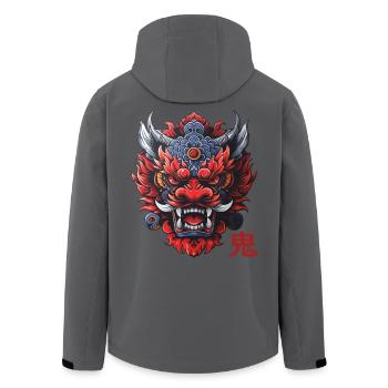 Oni, Japanese Demon - Men’s Recycled Softshell Jacket by Stanley/Stella - black - Back - AI Model Male 185 light (185cm)