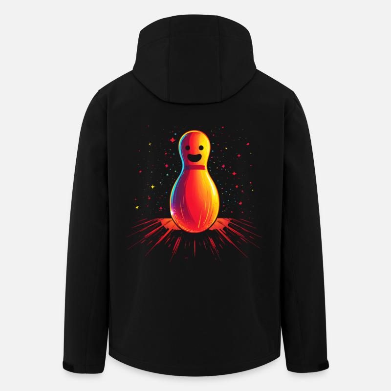 Cartoon Bowling Retrowave - Recycelte Männer Softshell-Jacke von Stanley/Stella - Schwarz