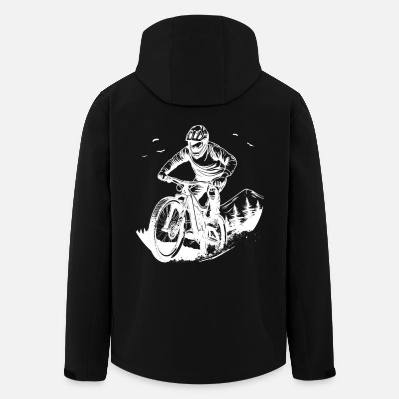 Mountain Biking Sketch - Men’s Recycled Softshell Jacket by Stanley/Stella - black