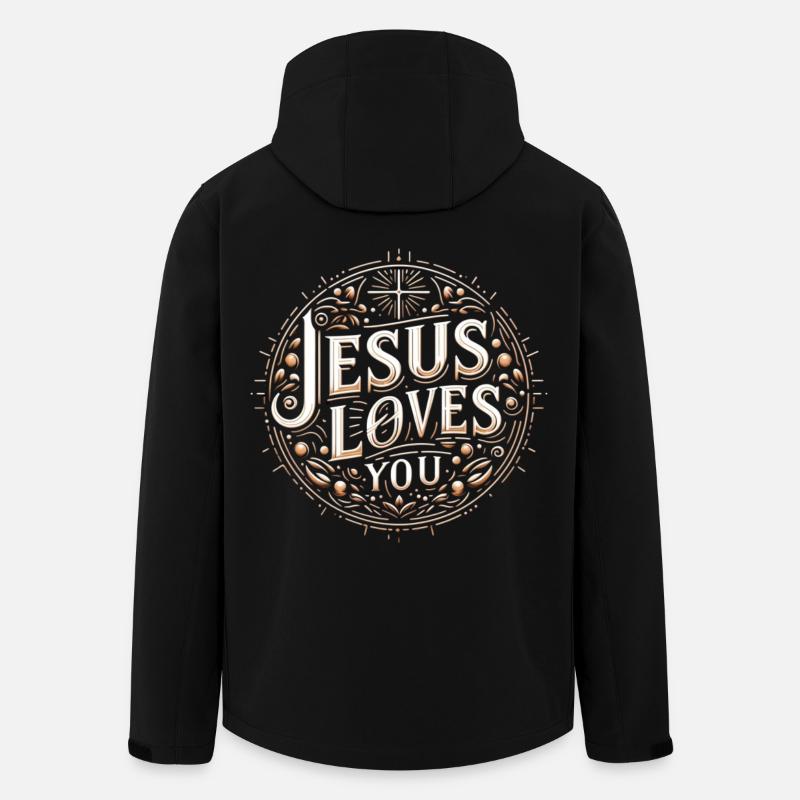 Cercle de Jésus t’aime - Veste softshell homme en polyester recyclé Stanley/Stella - noir