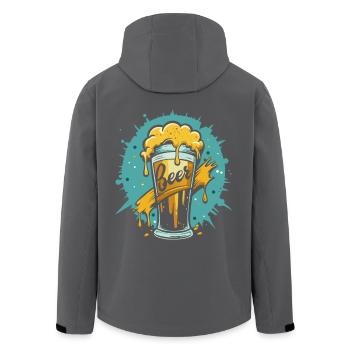 Foamy Beer Splash Grafik - Recycelte Männer Softshell-Jacke von Stanley/Stella - Schwarz - Hinten - AI Model Male 185 light (185cm)