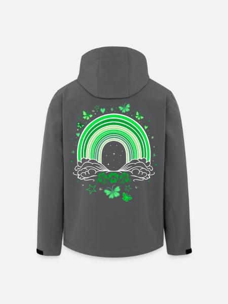 St Patrick's Day rainbow with butterflies - Men’s Recycled Softshell Jacket by Stanley/Stella - black