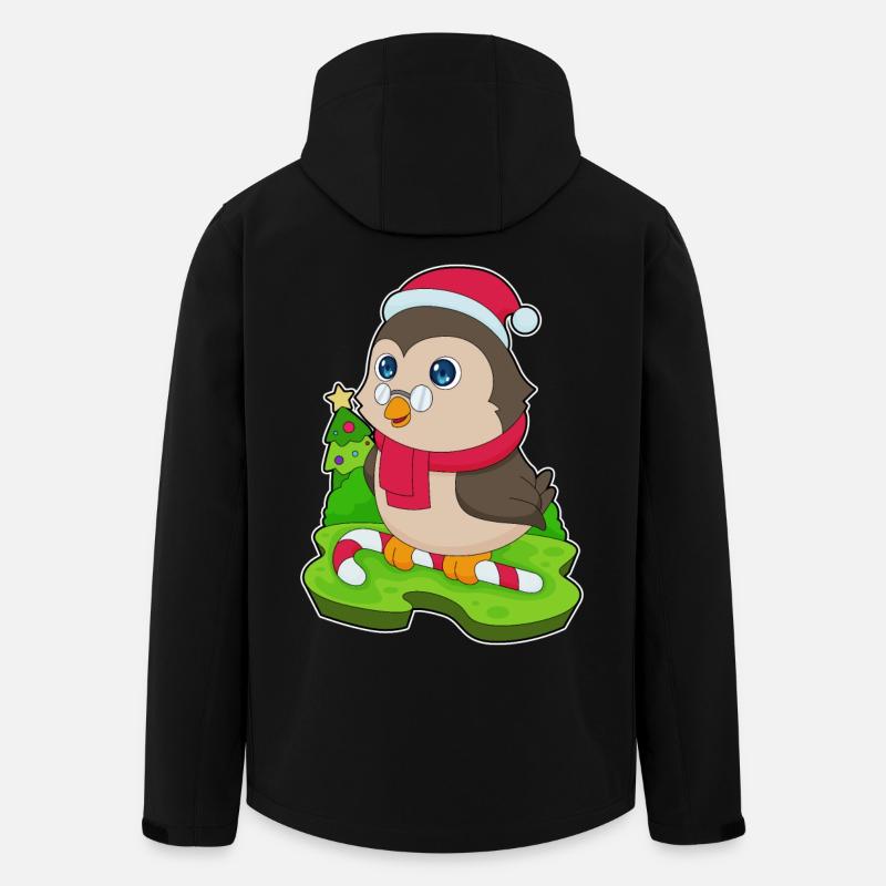 Owl Christmas Candy Cane - Men’s Recycled Softshell Jacket by Stanley/Stella - black