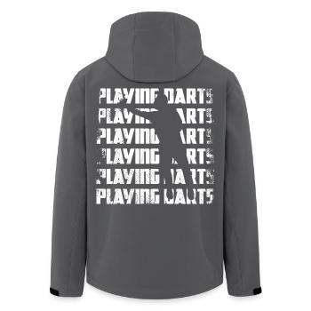 Dart spielen - Recycelte Männer Softshell-Jacke von Stanley/Stella - Schwarz - Hinten - AI Model Male 185 light (185cm)