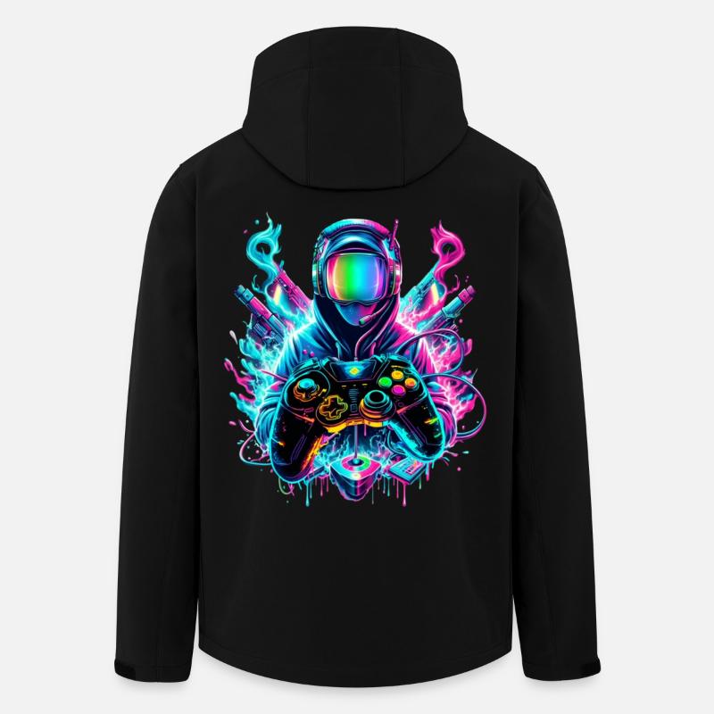 Gamer Synthwave Gaming Enthusiast - Recycelte Männer Softshell-Jacke von Stanley/Stella - Schwarz