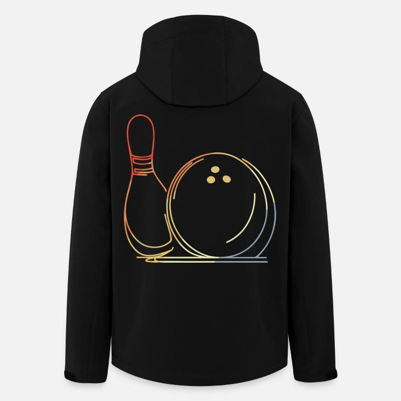 Bowlingkugel und Pin Skizze - Recycelte Männer Softshell-Jacke von Stanley/Stella - Schwarz
