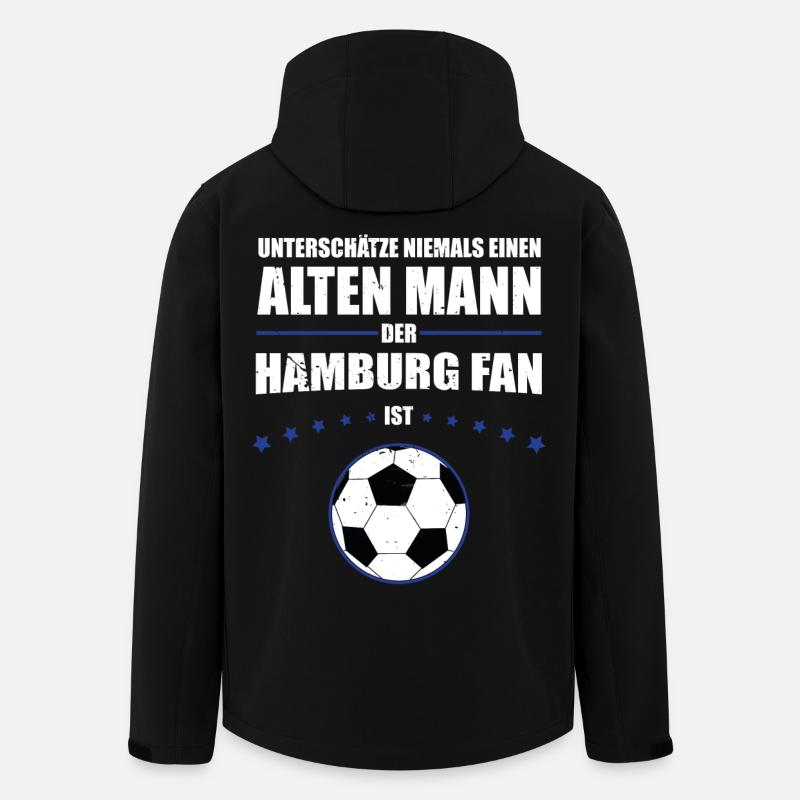 Alter Mann - Hamburg Fan | Retro Vintage Design - Recycelte Männer Softshell-Jacke von Stanley/Stella - Schwarz