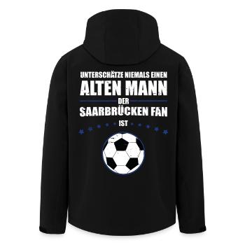 Alter Mann - Saarbrücken Fan | Retro Vintage - Recycelte Männer Softshell-Jacke von Stanley/Stella - Schwarz - Hinten - AI Model Male 185 light (185cm)
