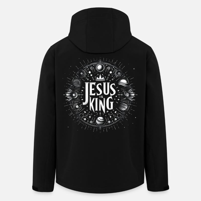 Jesus is King Circle Design - Men’s Recycled Softshell Jacket by Stanley/Stella - black
